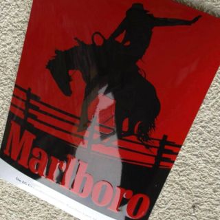 Marlboro Cowboy Zigaretten Emailschild Um 1990 Western Usa PrÄrie Wilder Mustang Bild
