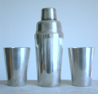 Art Deco Cocktail - Shaker,  2 Becher,  30er J. ,  Wmf Bienenkorb - Marke,  Versilbert Bild