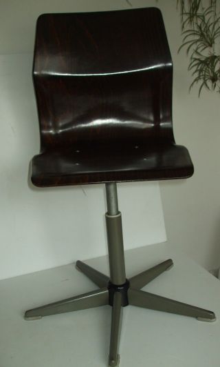 70er Obo Pagholz Stuhl Drehstuhl Holz Pagwood Vintage Chair Eames Panton Ära Bild