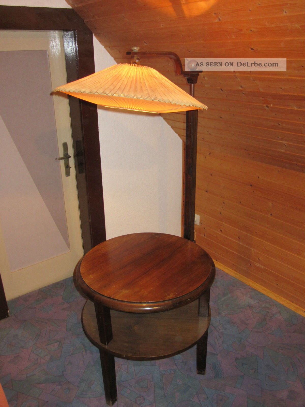 Stehlampe Mit Beistelltisch,  Ablagetisch Mit Lampe 50er Jahre 1950-1959 Bild