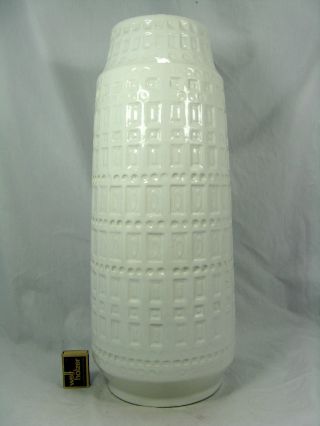 Weiße / White 70´s Design Scheurich Keramik Pottery Vase 260 - 52 Bild