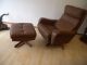 Lounge Chair,  Ottoman Leder Denmark Vintage Teak 60s Danish Eames Kjaerholm Ära 1960-1969 Bild 1