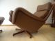 Lounge Chair,  Ottoman Leder Denmark Vintage Teak 60s Danish Eames Kjaerholm Ära 1960-1969 Bild 5
