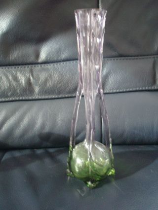 Antike Bildschöne Und Dekorative Jugendstil Glas Vase Grün - Lila 2 Henkel 30 Cm Bild