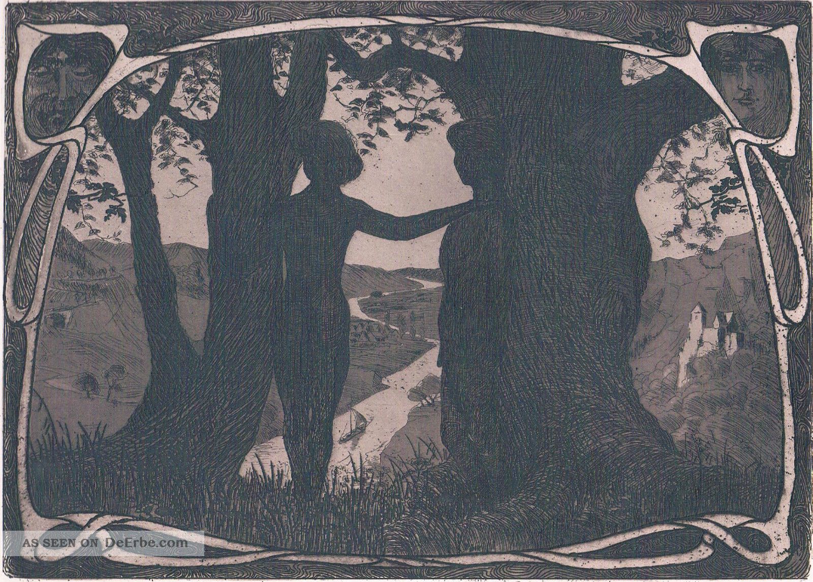Meisterwerk Des Jugendstil: GÖtz DÖhler - Sehnsucht.  - Radierung 1906 Originaldrucke 1900-1949 Bild