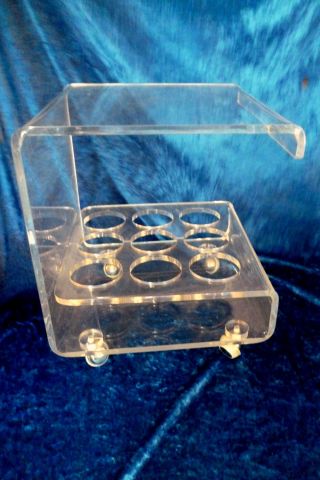 Kultiger Vintage Acrylglas Plexi Glas Acryl Beistell Tisch 70er Rollwagen Phono Bild