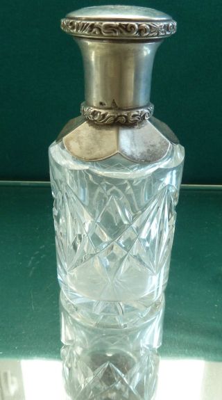 Wunderschöne Flacon Flasche Kleine Karaffe 800 Er Silber Kristall 12 Cm H Bild