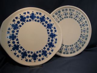 2 X Kuchenplatte Aus Keramik Spritzdekor 30er/50er Jahre Bild