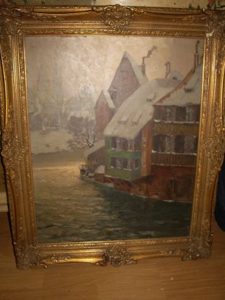 Erich Mercker 1891 - 1973 Handgemaltes Ölbild Auf Platte Bild