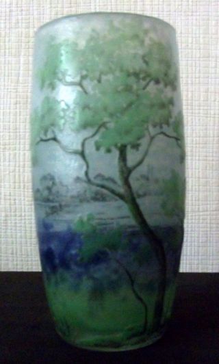 Vase Mit Flusslandschaft Daum Freres Nancy Ca.  1905 Bild