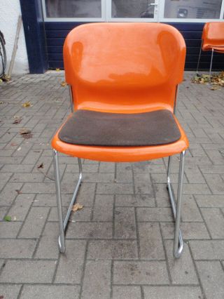 Stuhl Gerd Lange Design 70er Orange Stühle Stapelbar Swing Drabert Sm 400 2stück Bild