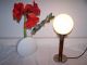 Bauhaus Lampe Opalglasschirm Art Deco Tischlampe Kugellampe Chrom Nussbaum 1920-1949, Art Déco Bild 4