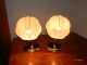 2 Nachttischlampen Nacht Tisch Leuchten Glas Messing Art Deco 30er Jahre Paar 1920-1949, Art Déco Bild 7