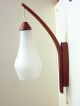 Teak Wandlampe Lampe Danish Modern Design 60er 70er Opalglas Wall Lamp Vintage 1960-1969 Bild 1