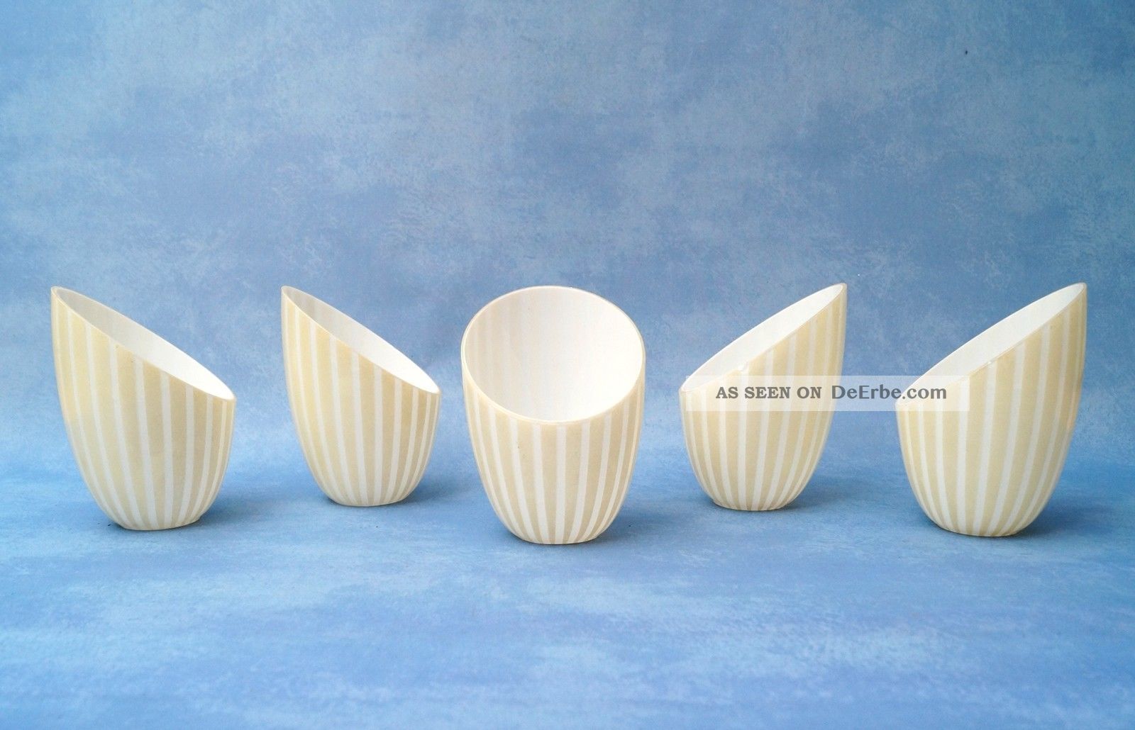 5 Stk.  1950er Jahre Tütenschirme Glas Retro Nierentisch Tüten 1950-1959 Bild