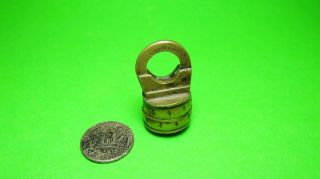 Altes Schloss Zahlenschloss Combination Lock Old Padlock Brass No Key Messing Bild