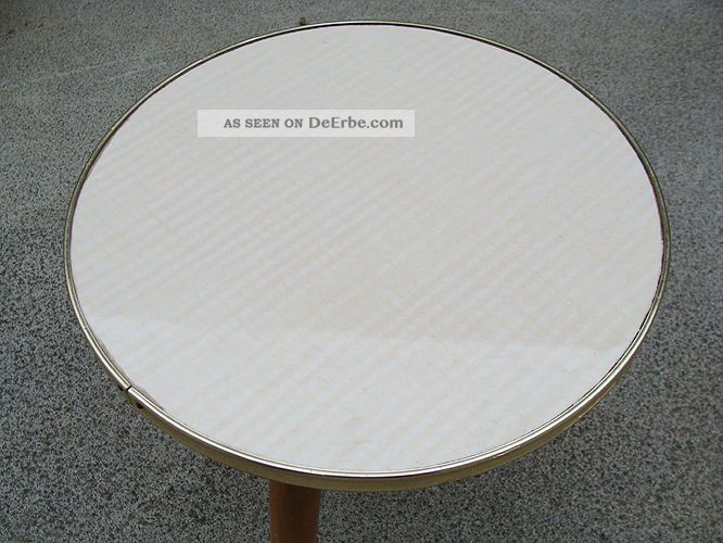 50er Jahre Vintage Kleiner Blumenhocker Hocker Tripod Nierentisch ära Midcentury 1950-1959 Bild