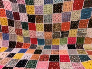 Häkeldecke Häkel Patchwork Decke Überwurf Vintage Rainbow Crochet 130 X 130 Bild