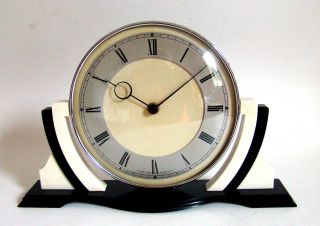 Tischuhr Art Deco Antik Great Britain 8 - Day Bakelite Vintage Clock 40s Top Rare Bild