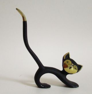 Katze Ringhalter Walter Bosse Xl Designklassiker Cat Vintage Collectors Item 50s Bild