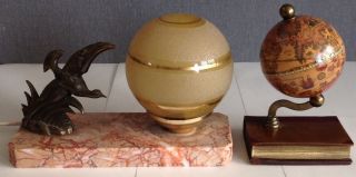 Figürliche Tischlampe Schreibtischlampe Art Deco Marmor Bild
