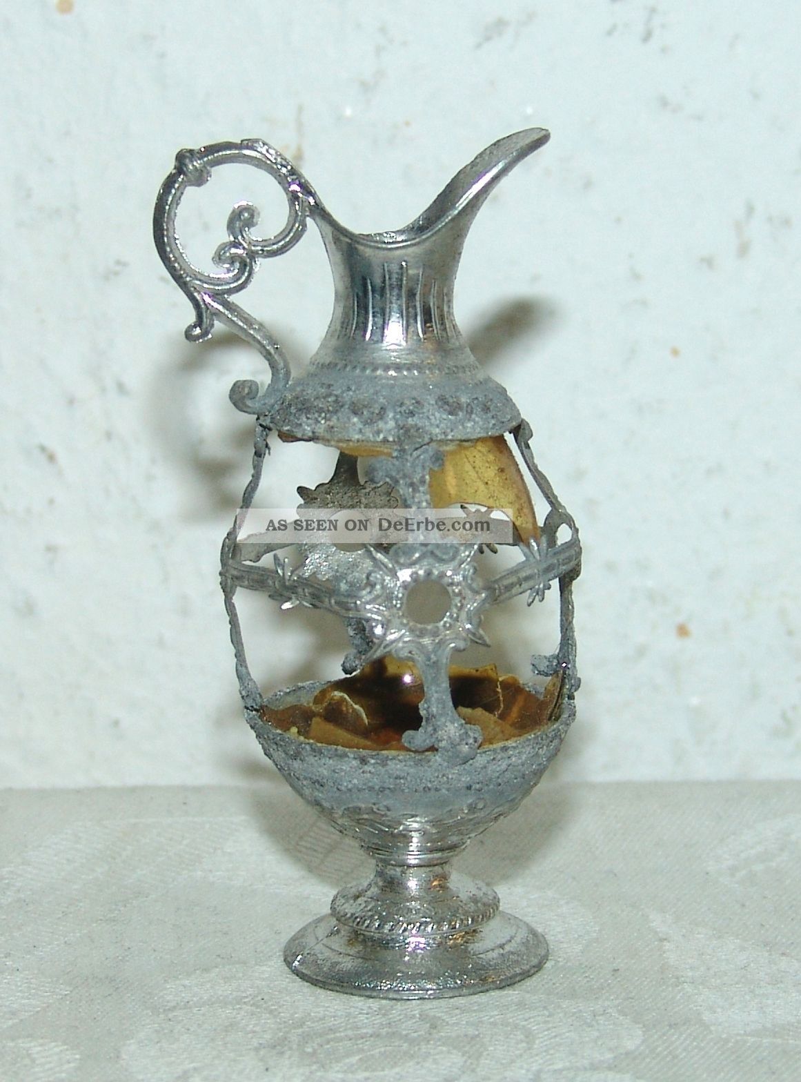 Alter Krug Kanne Zinn Für Puppenstube Historismus Um 1900 Für Restaurierung Original, gefertigt vor 1970 Bild