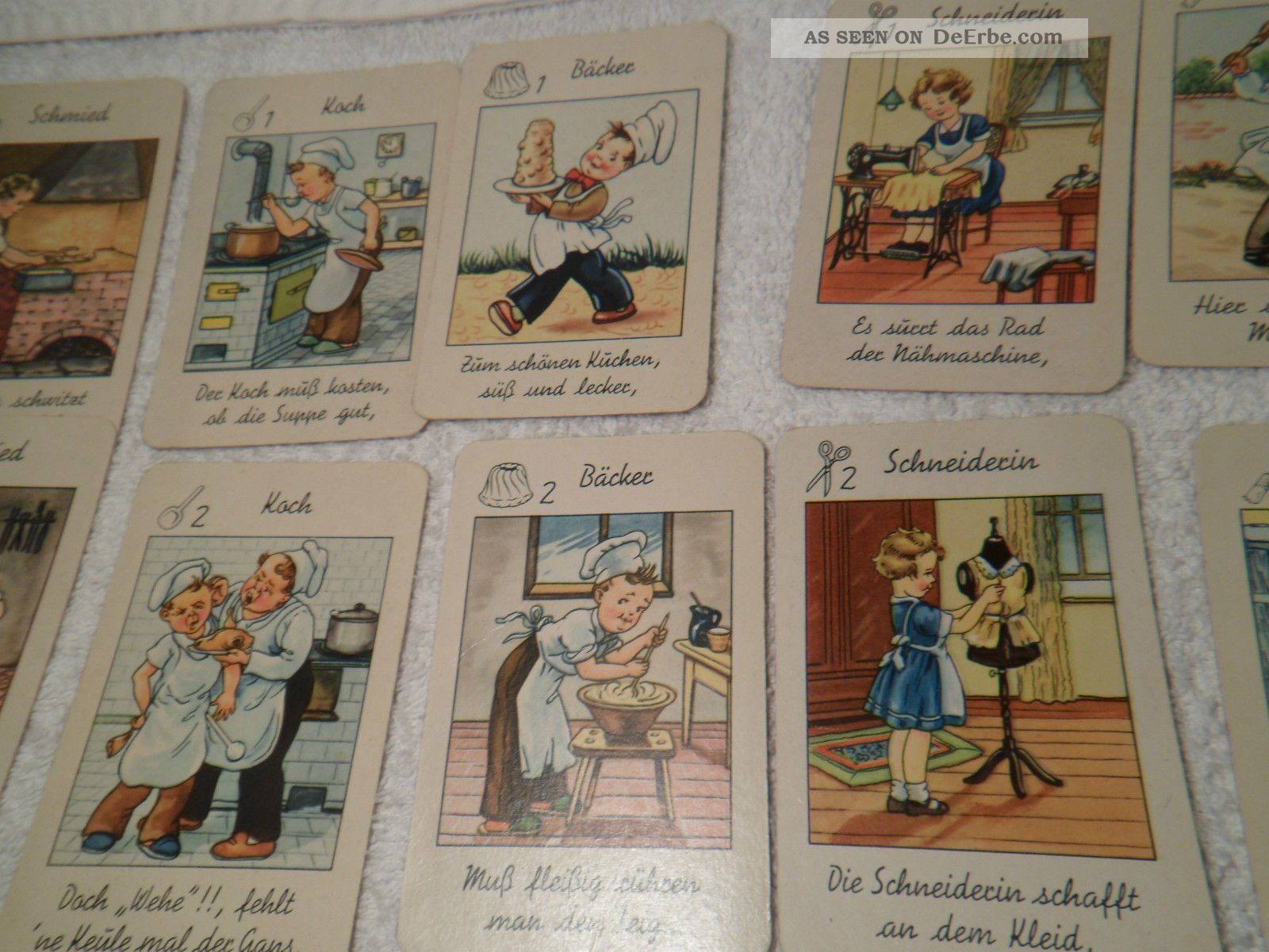 Altes Quartett Kartenspiel Berufe Mit Kindermotiven Vollst ndig Ohne altes-quartett-kartenspiel-berufe-mit-kindermotiven-vollst-ndig-ohne