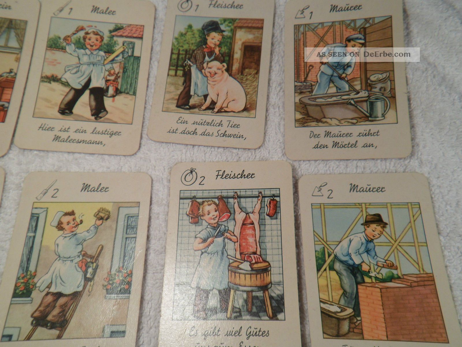 Altes Quartett Kartenspiel Berufe Mit Kindermotiven Vollst ndig Ohne altes-quartett-kartenspiel-berufe-mit-kindermotiven-vollst-ndig-ohne
