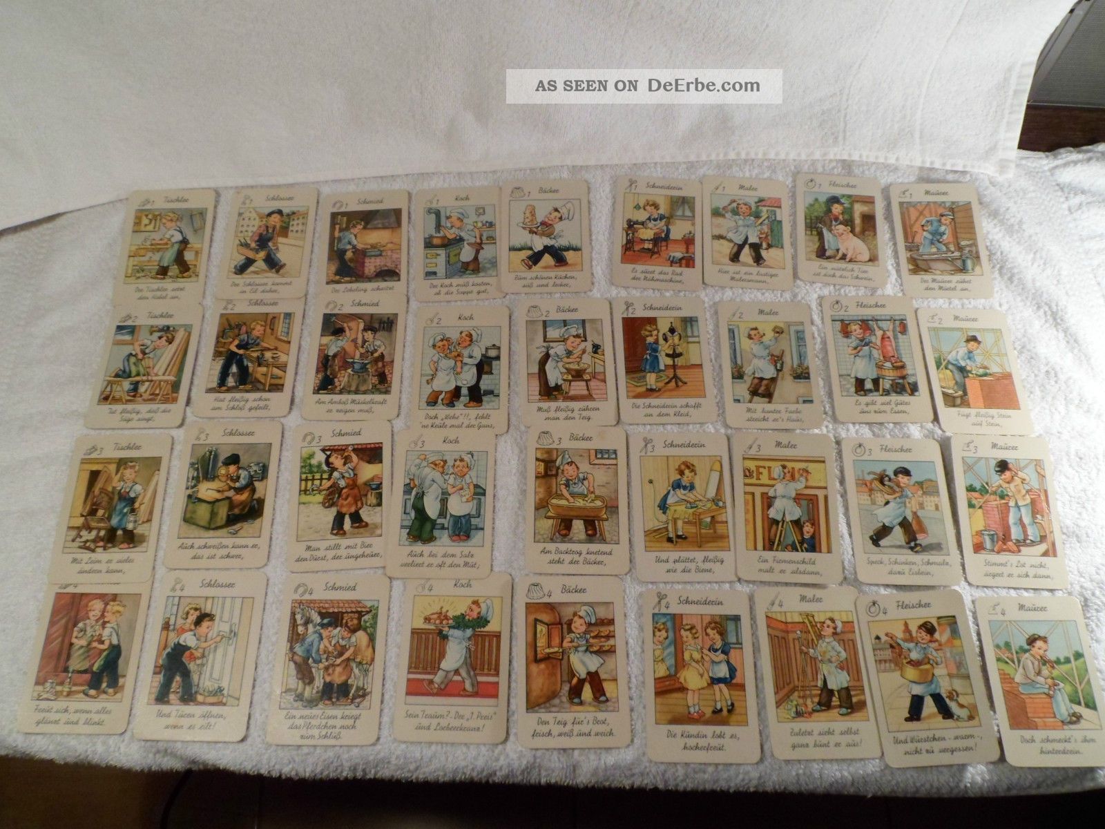 Altes Quartett Kartenspiel Berufe Mit Kindermotiven Vollst ndig Ohne altes-quartett-kartenspiel-berufe-mit-kindermotiven-vollst-ndig-ohne
