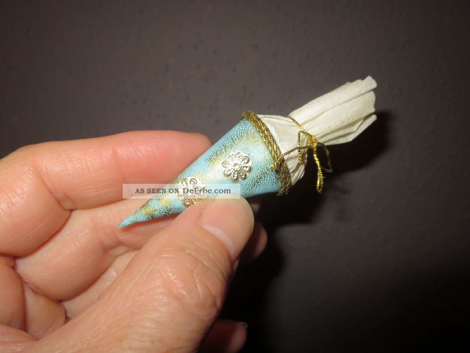 Antike SchultÜte Um 1930 Miniatur FÜr Puppenstube PuppenkÜche Kaufmannsladen Original, gefertigt vor 1970 Bild