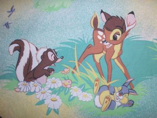Kinder Bettwäsche 135x200 Walt Disney ' S Bambi Vintage 70er Bedding Fabric 70s Bild