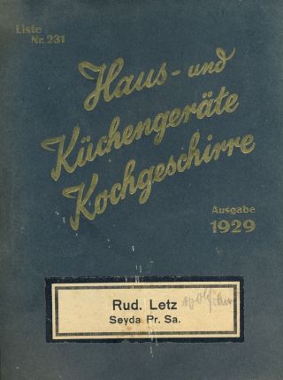 Alter Warenkatalog 1929 Der Firma Letz,  Seyda Bei Jessen Bild