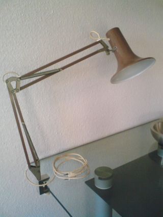 Architektenlampe Klemmlampe Schreibtischlampe Braun 70er Jahre Bild