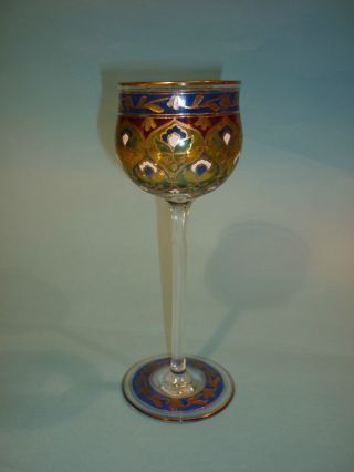 Jugendstil Weinglas Stengelglas Jodhpur Dekor Heckert Petersdorf Schlesien Nr.  2 Bild