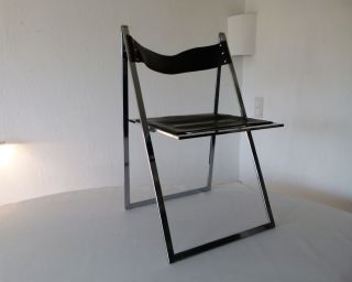 LÜbke/ InterlÜbke Design Klappstuhl - Folding Chair Kernleder/ Chrom Klassiker Bild
