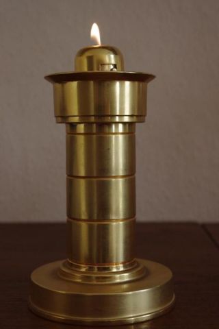 FÖhl Kerzenständer Feder Messing 80er Leuchter True Vintage Candleholder Brasss Bild