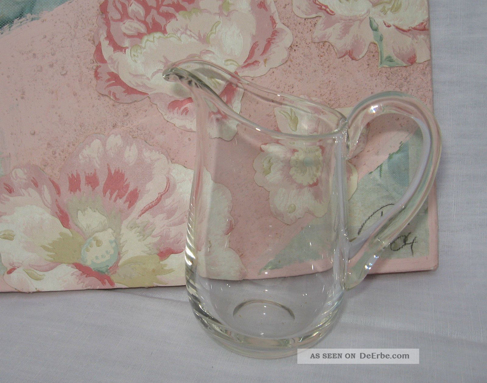 Zartes Milchkännchen Aus Glas 11,  5 Cm Hoch (mundgeblasen ?) Unbenutzt Glas & Kristall Bild