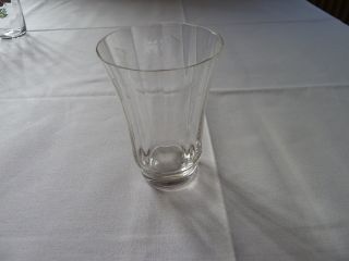 Altes Trinkglas - Wasserglas Gewellt - Kelchform - Mundgeblasen - Streifenschliff Bild