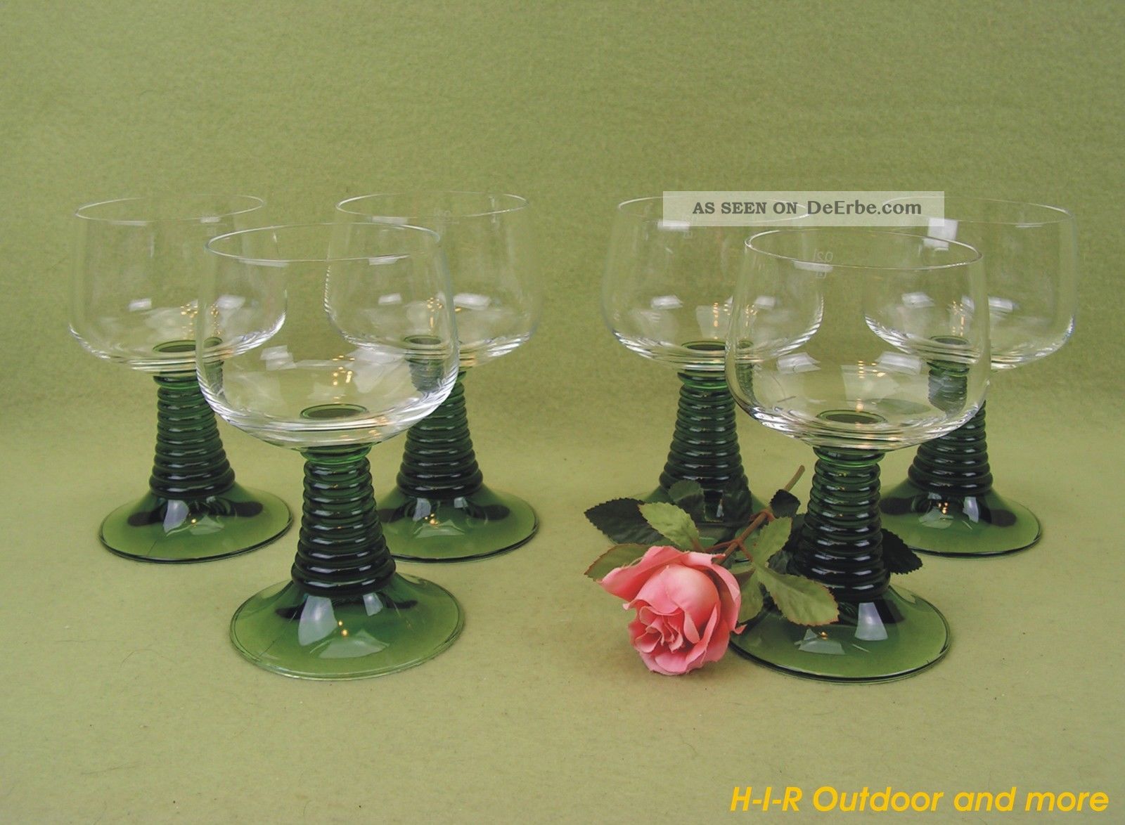 6 Hübsche Seltene Römer Gläser Rotweingläser Weingläser Wein Glas 0,  2 Vintage Kristall Bild