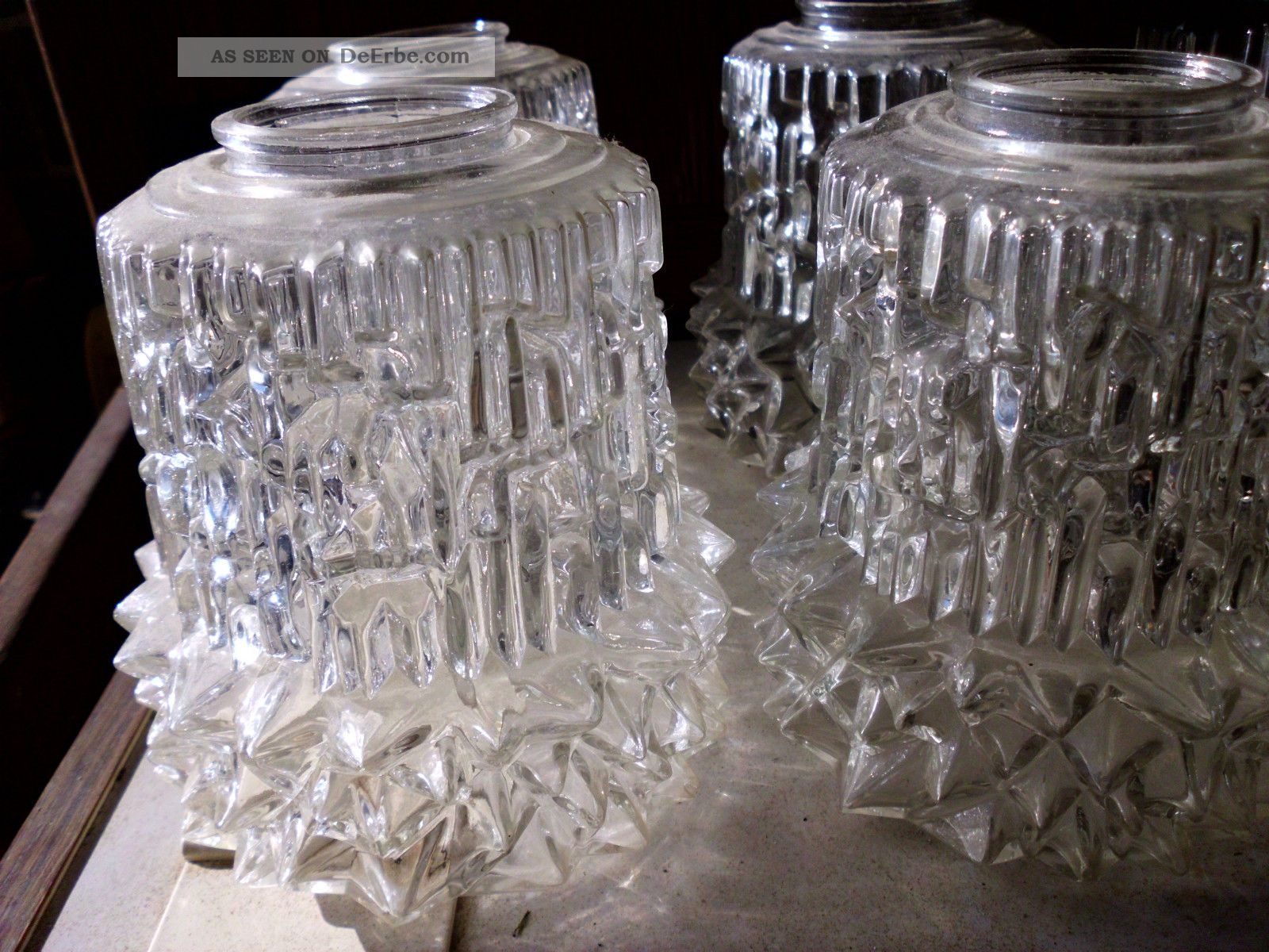 Lampengläser,  5er - Konvolut,  60er/70er - Jahre,  2 - Stufig Glas & Kristall Bild