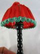 Lampe Stehlampe Gedrechselter Fuß Rot/grün Puppenstube Puppenhaus Um 1930/50 Original, gefertigt vor 1970 Bild 3