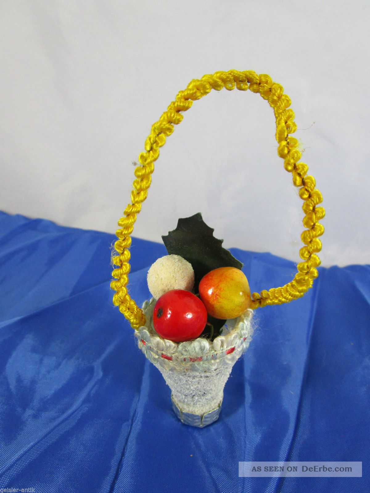 Obstkorb Deko Puppenstube Puppenhaus Um 1930/50 Baumbehang Christmas Deco Original, gefertigt vor 1970 Bild