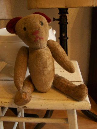 Antikes Tierchen Stofftier Bär Teddy Aus Frankreic 1900 Um French Shabby Chic Bild