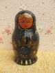 Seltene Alte Schwarze Matrioschka - 5 Puppen Ineinander - Äußere Puppe 8,  5 Cm Puppen & Zubehör Bild 1