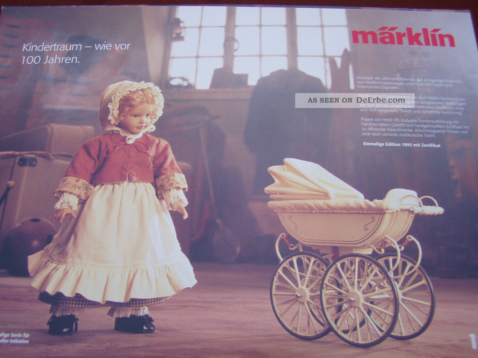 MÄrklin - - Puppenwagen Mit Puppe Und Baby - Einmalige Edition 1995 - Zertifikat Puppenwagen Bild