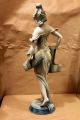 Jugendstil Figur Skulptur Keramik 1900 Sign.  Anton Nelson,  Adanine Gouda 60cm 1890-1919, Jugendstil Bild 9