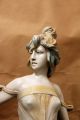 Jugendstil Figur Skulptur Keramik 1900 Sign.  Anton Nelson,  Adanine Gouda 60cm 1890-1919, Jugendstil Bild 2