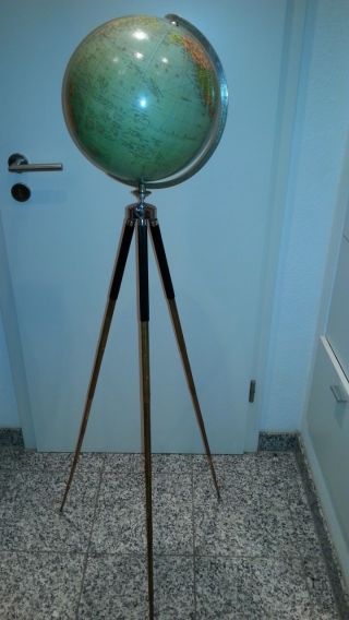 Großer Tripot Globus - - Stativ - Um 1950 - Columbus - Pappkugel Bis 180 Cm Hoch Bild