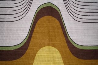 Vintage Vorhänge Curtains Orig.  70er Jahre,  Gelb - Senf - Grün - Braun - Weiß Gemustert Bild