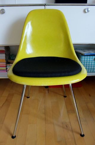 Eames Schale Fiberglas Gelb /grün Herman Miller Vitra 60s - Sidechair Bild